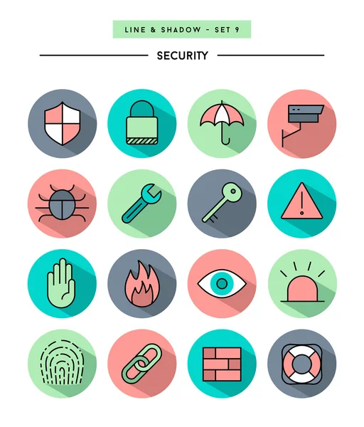 Ensemble d'icônes de sécurité — Image vectorielle