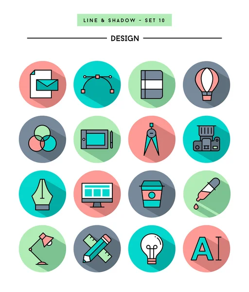 Conjunto de iconos de herramientas de diseño — Vector de stock
