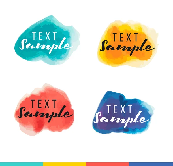Set of hand painted watercolor banners — Stock Vector