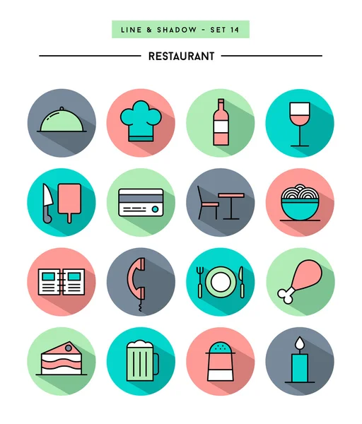 Conjunto de iconos de restaurante — Vector de stock