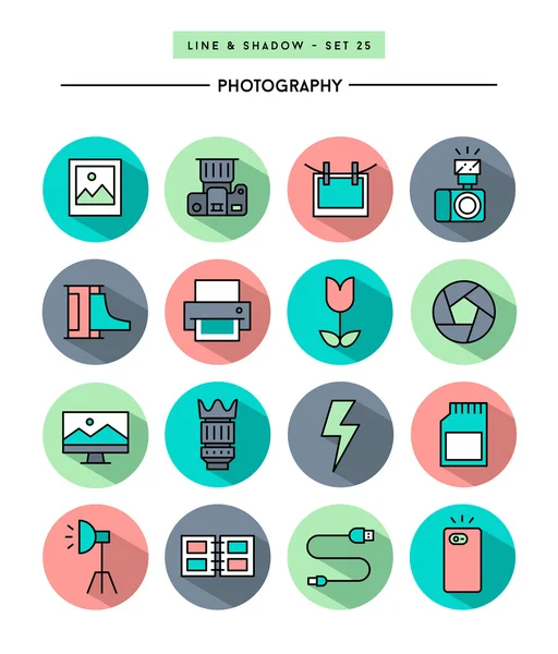 Conjunto de iconos de la fotografía — Vector de stock