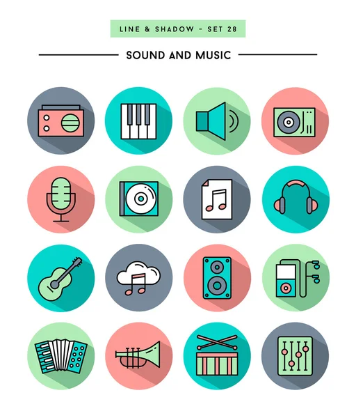 Set of sound and music icons — Stock Vector