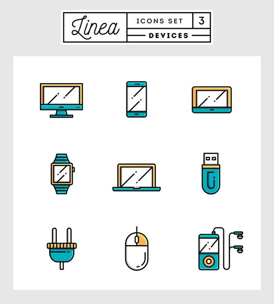 Conjunto de iconos de dispositivos — Vector de stock