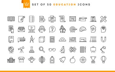 Set of 50 education icons