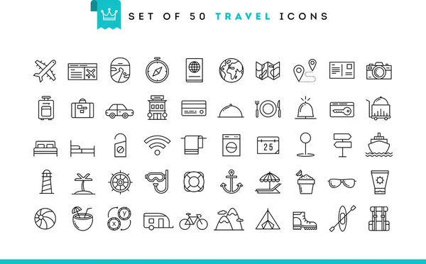 Ensemble de 50 icônes de voyage Illustration De Stock