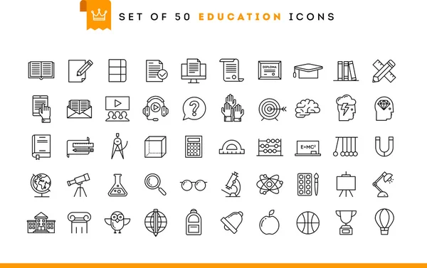 Ensemble de 50 icônes de l'éducation Vecteurs De Stock Libres De Droits