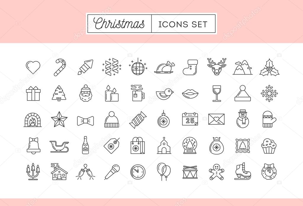 Set of beautiful Christmas themed labels, badges and logos