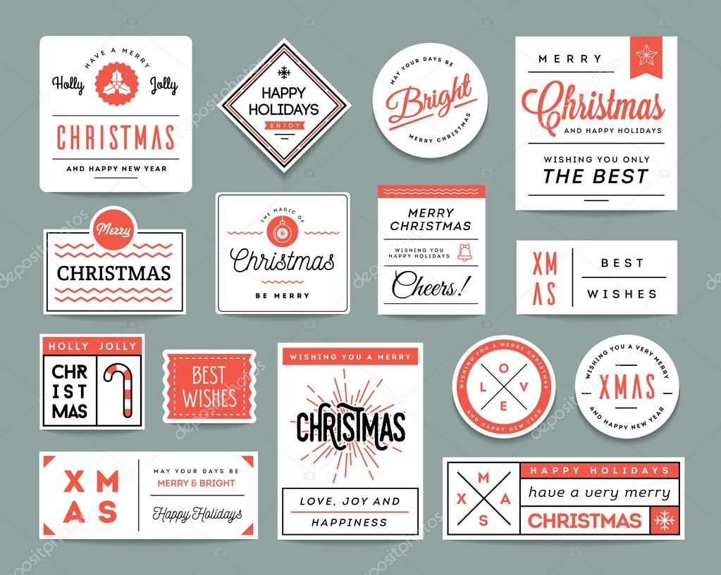 Set of beautiful Christmas themed labels, badges and logos