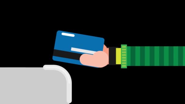 Animated Swipe Machine Cashless Payment Clip Resolution — Stock Video