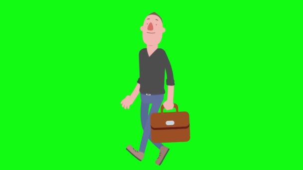 Affärsman Promenader Loop Animation Clip Upplösning — Stockvideo