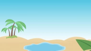 Küçük göletli çöl, güzel manzara..