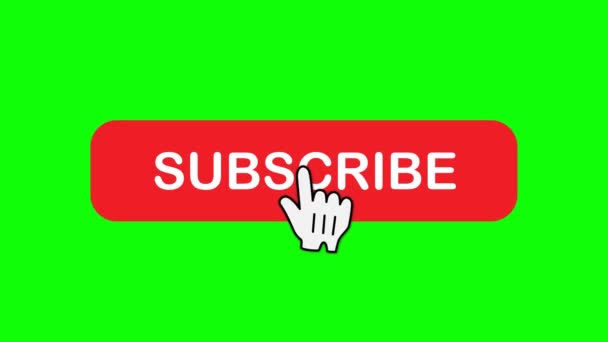 Animatie Van Clicking Subscribe Button Bell Notification Met Groene Achtergrond — Stockvideo