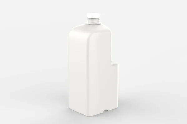 Botella Leche Con Tapa Aislada Sobre Fondo Blanco Ilustración —  Fotos de Stock