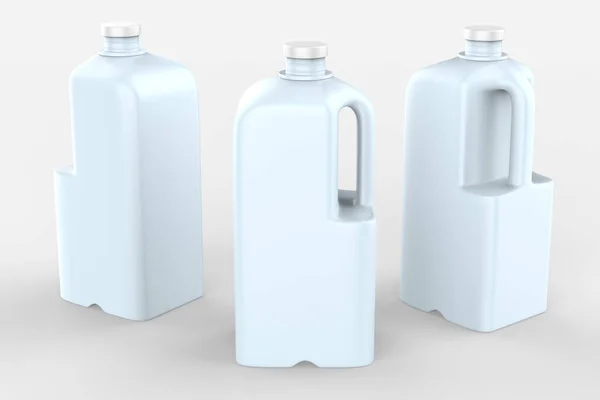Μπουκάλι Γάλακτος Καπάκι Απομονωμένο Λευκό Φόντο Εικονογράφηση — Φωτογραφία Αρχείου
