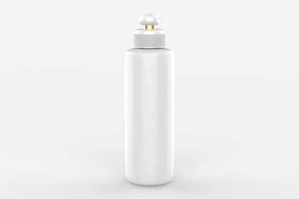 Botella Plástica Cosmética Aislada Sobre Fondo Blanco Recipiente Líquido Para —  Fotos de Stock