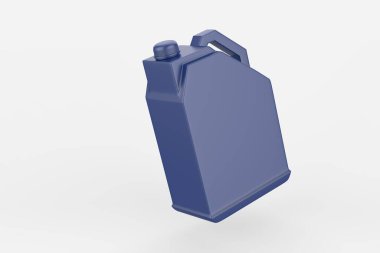 Plastik Jerrycan Yağı, Temizleyici, Deterjan, Abstergent, Sıvı Sabun, Süt, Meyve Suyu Beyaz Arkaplanda İzole Edildi. 3d illüstrasyon