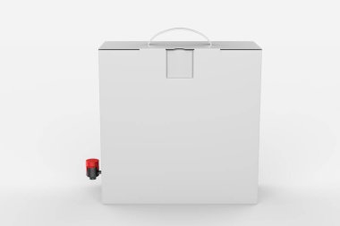 Damgalamak için Şarap Musluğu ile boş kibrit kutusu. 3d resimleme.