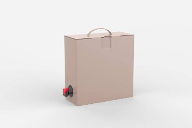 Damgalamak için Şarap Musluğu ile boş kibrit kutusu. 3d resimleme.