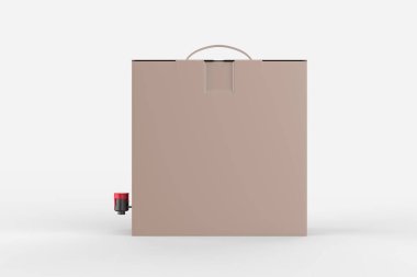 Damgalamak için Şarap Musluğu ile boş kibrit kutusu. 3d resimleme.