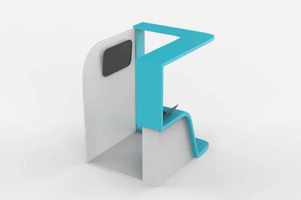 Exposição Stand Design Moderno Mock Ups Espaço Para Branding Identidade — Fotografia de Stock