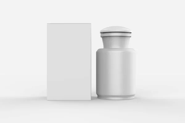 Burk Mockup Protein Vitaminer Bcaa Tabletter Fotorealistisk Förpackningsmodell Med Provdesign — Stockfoto