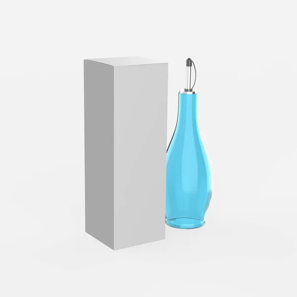 オイルボトルモックアップとともにフォトリアルなパッケージ化 3Dイラスト — ストック写真