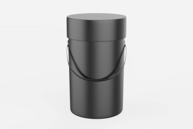 Yuvarlak karton kutu modeli beyaz arka planda izole edildi. 3d illüstrasyon