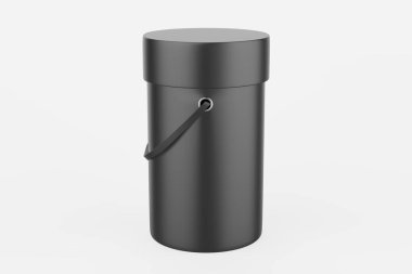 Yuvarlak karton kutu modeli beyaz arka planda izole edildi. 3d illüstrasyon