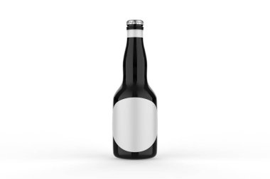 Etiketsiz bira şişeleri. Beyaz arka planda izole edilmiş şişeler. Şablon oluşturun. 3d illüstrasyon