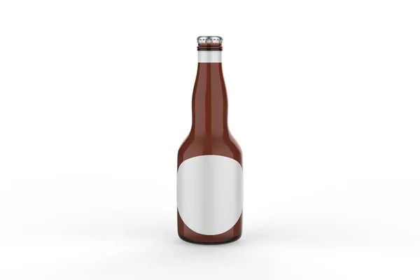Ølflasker Uden Etiketter Flasker Isoleret Hvid Baggrund Mock Skabelon Illustration - Stock-foto