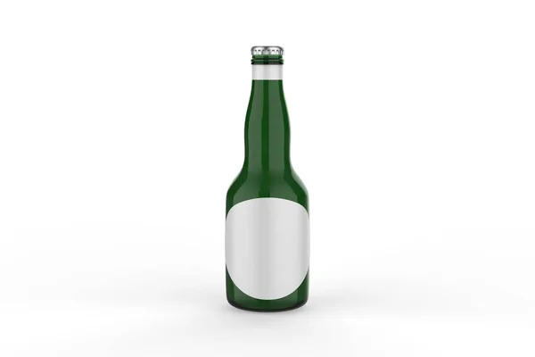Пивные Бутылки Этикеток Бутылки Изолированы Белом Фоне Придумай Шаблон Иллюстрация — стоковое фото