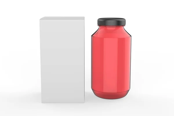 Pill Bottles Mockup Template Medicine Package Pills Capsule Drugs Sports — Stock Photo, Image