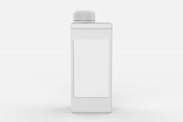 正方形瓶 用于美容或健康产品 被白色背景隔离 可用于包装设计 3D说明 — 图库照片