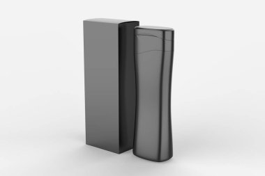 Şampuan, saç kremi ya da beyaz arka planda izole edilmiş duş jeli plastik şişe. Boş, temiz kozmetik ürünler şişelerini taklit ediyor. 3d illüstrasyon