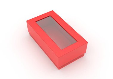 Pencere maketli sert kutu. Paketleme tasarımı için iyi. 3d illüstrasyon