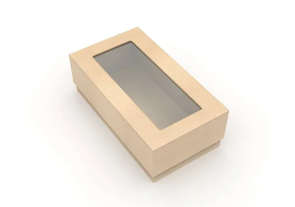 Pencere maketli sert kutu. Paketleme tasarımı için iyi. 3d illüstrasyon