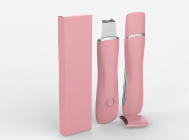 Ultrasonik cilt temizleme, derin yüz temizleme, kürek soyma, yüz temizleme, yüz temizleme, yüz temizleme temizleme makinesi. 3d illüstrasyon