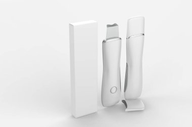 Ultrasonik cilt temizleme, derin yüz temizleme, kürek soyma, yüz temizleme, yüz temizleme, yüz temizleme temizleme makinesi. 3d illüstrasyon