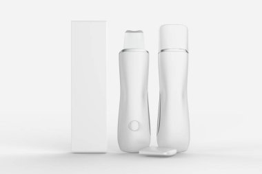 Ultrasonik cilt temizleme, derin yüz temizleme, kürek soyma, yüz temizleme, yüz temizleme, yüz temizleme temizleme makinesi. 3d illüstrasyon