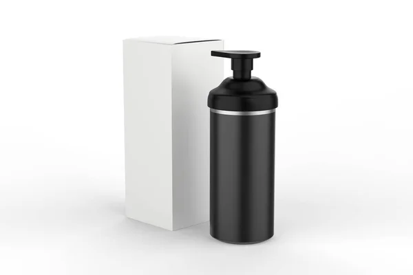采购产品塑料瓶与分配器无气泵 用于奶油 洗发水 补充剂 化妆品的实际产品设计 3D说明 — 图库照片