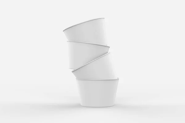Matte Paper Ice Cream Cup Mockup Illustration — 图库照片