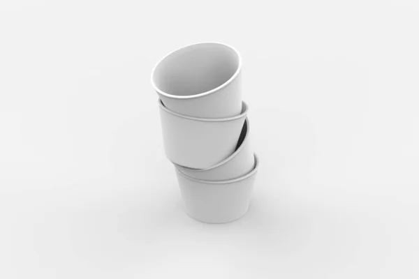 Tazza Gelato Carta Opaca Mockup Illustrazione — Foto Stock