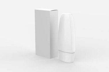 Kozmetik Ürünler Paketi. Krema, çorba, köpük, şampuan koleksiyonu. 3d illüstrasyon