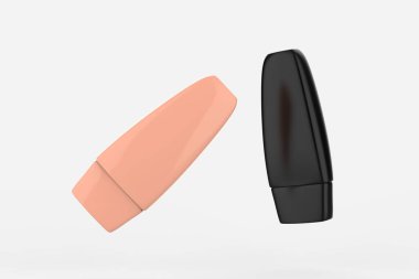 Kozmetik Ürünler Paketi. Krema, çorba, köpük, şampuan koleksiyonu. 3d illüstrasyon