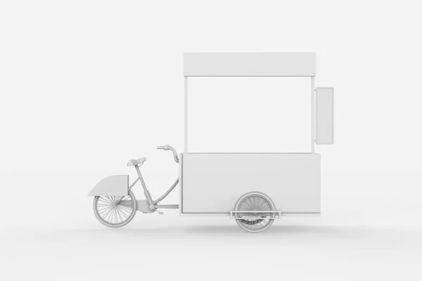 Street Food Bike Lebensmittel Einkaufswagen Auf Weißem Hintergrund Illustration — Stockfoto