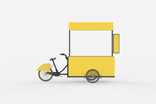 Straat Voedsel Fiets Food Trolley Cart Een Witte Achtergrond Illustratie — Stockfoto