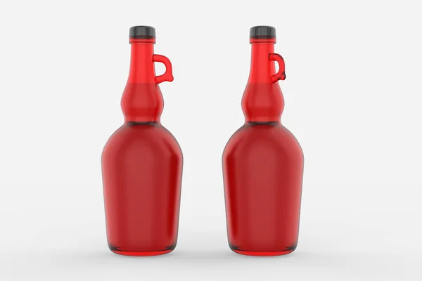 750 Clear Glass Olivolja Flaska Mockup Isolerad Vit Bakgrund Illustration — Stockfoto