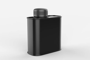 Kuru ürünler için boş uzun teneke kutu yiyecek kabı - çay, kahve, şeker, şeker, baharat. Gerçekçi ambalaj şablonu oluşturur. 3d illüstrasyon.