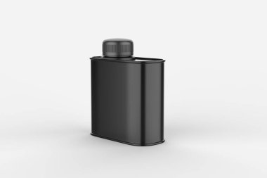 Kuru ürünler için boş uzun teneke kutu yiyecek kabı - çay, kahve, şeker, şeker, baharat. Gerçekçi ambalaj şablonu oluşturur. 3d illüstrasyon.