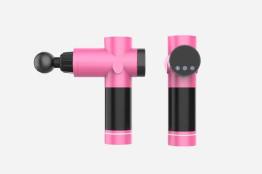 Kas Derin Doku Masajı için Masaj Silahı, Perküsyon Masajcısı ve Kas Masajcısı, Hipervolt Masaj Cihazı, Sırt ve Omuz Masajcısı, Sessiz Kayma Teknolojisi. 3d illüstrasyon